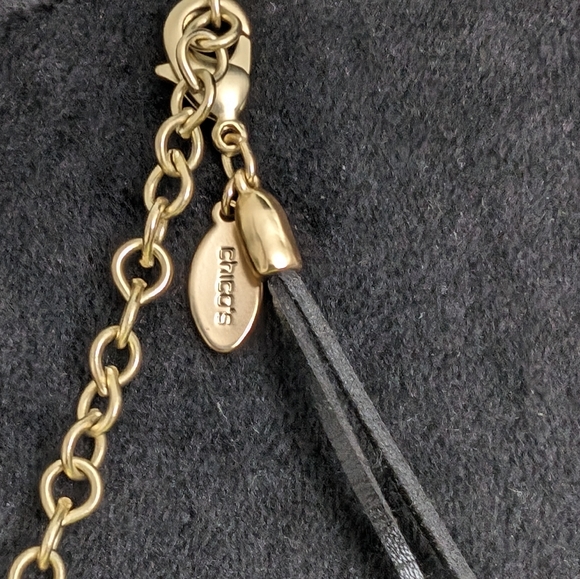 Chico's Retired Purple Feather Pendant Necklace Natural Pearl - Picture 7 of 12